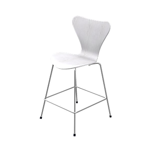 Serie 7 3187 Lav barstol, farvet ask | Hvid