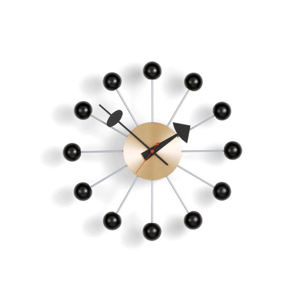 Ball Clock, Messing/sort, vgur, vitra