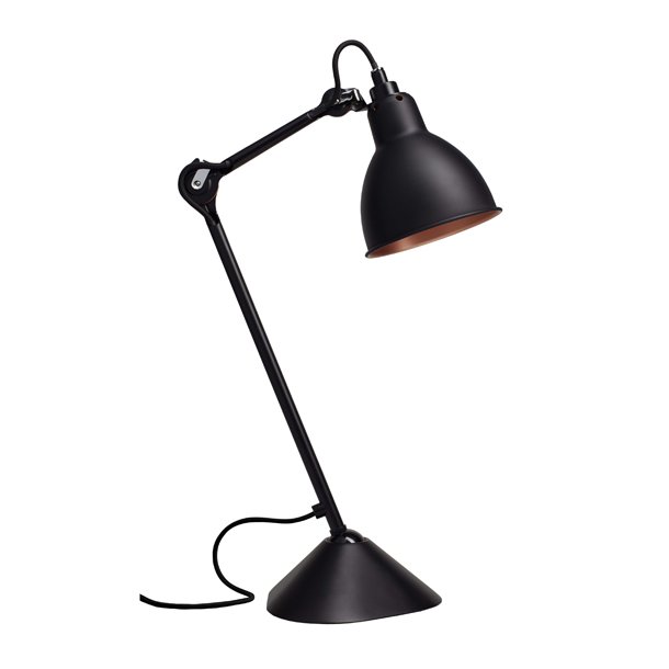Lampe Gras - N&deg;205, Bordlampe, sort/sort/kobber