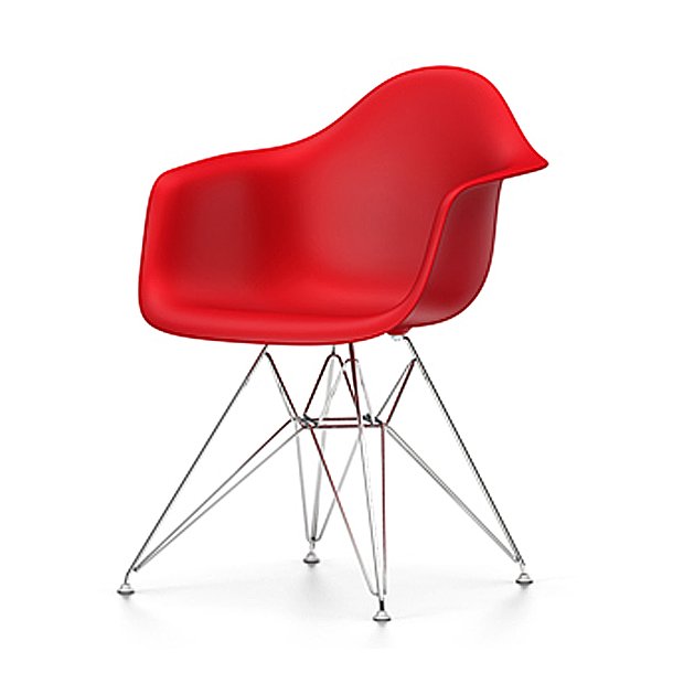 Eames DAR stol, 03 Red, med armln 
