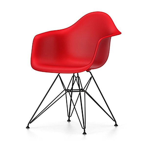 Eames DAR stol, Classic red, m. sort stel (Ny 43,5)