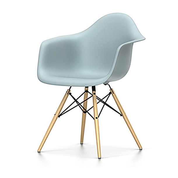 Eames DAW stol, 23 ice grey, med armln og trben 