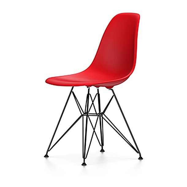 Eames DSR stol ,03 red, m. sort stel 